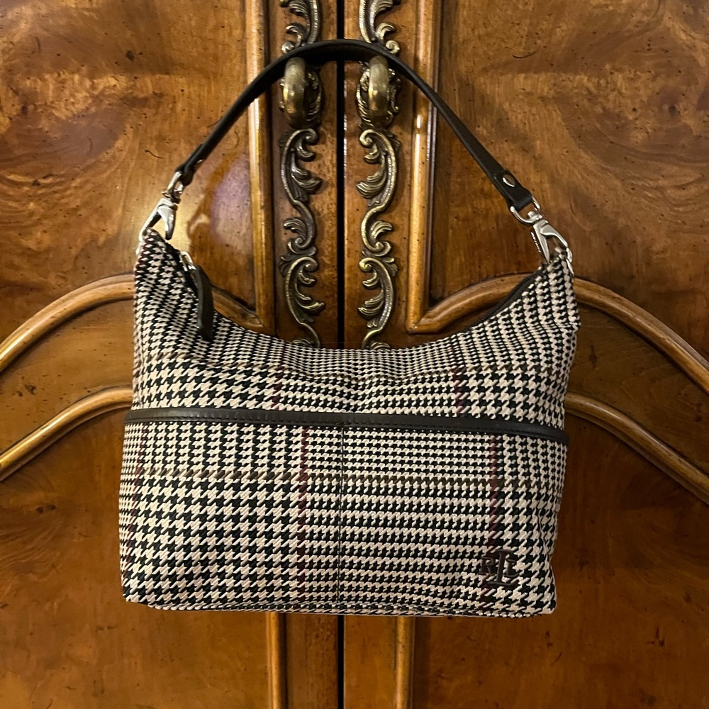 Small Ralph Lauren Brown Houndstooth purse